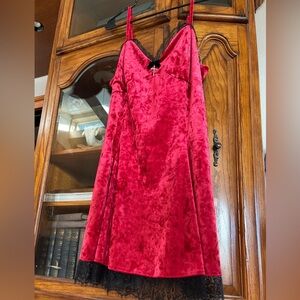 Social Collision Red Velvet Dress